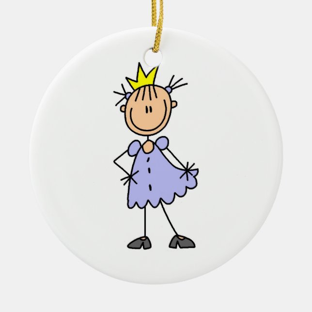 Little Princess With Crown Ceramic Tree Decoration (Front)