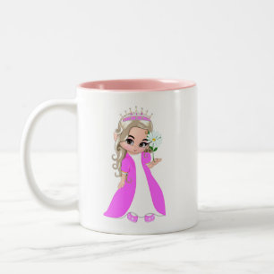 Little Princess with Flower & Heart Two-Tone Coffee Mug