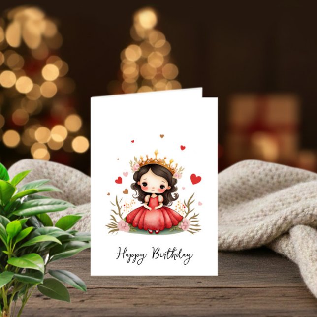 Little princess with red dress invitation (Creator Uploaded)