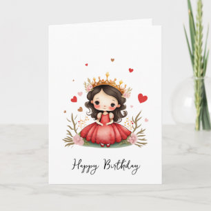 Little princess with red dress invitation