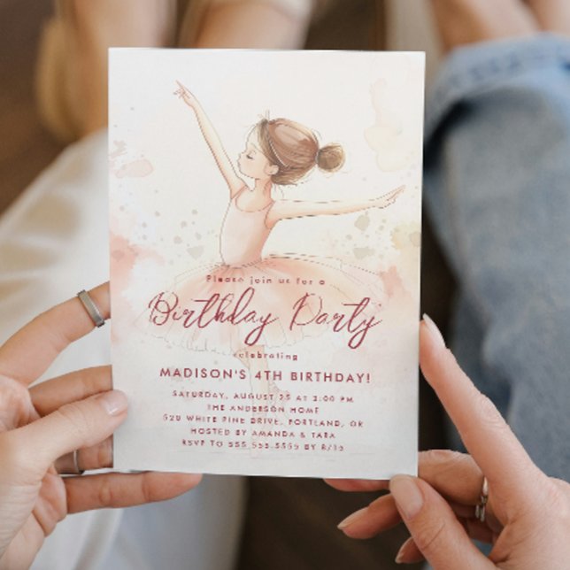 Little Princesses Pink and Beige Birthday Party  Invitation (Creator Uploaded)