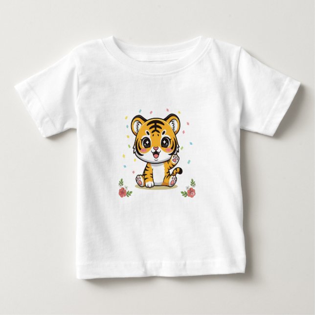 Little Puli | Cute Tiger Cub Baby T-Shirt (Front)
