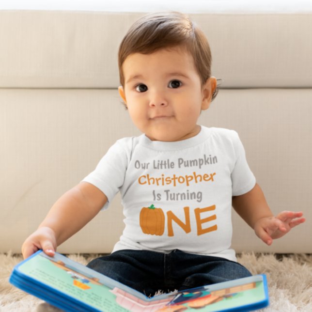 Little Pumpkin 1st Birthday Baby T-Shirt (Creator Uploaded)