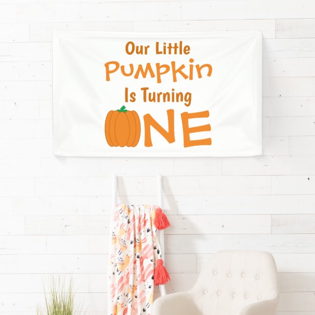 Little Pumpkin 1st Birthday Banner (Insitu)