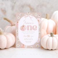 Little Pumpkin 1st Birthday Daisies Neutral Bow