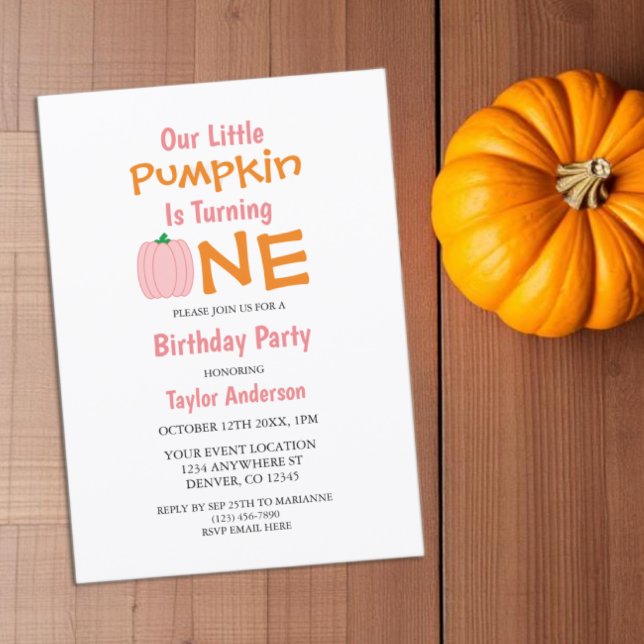 Little Pumpkin 1st Birthday Invitation (Creator Uploaded)