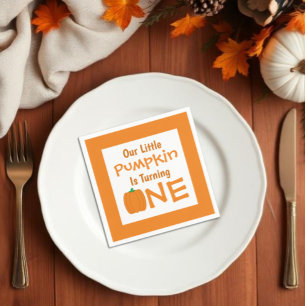 Little Pumpkin 1st Birthday Napkin