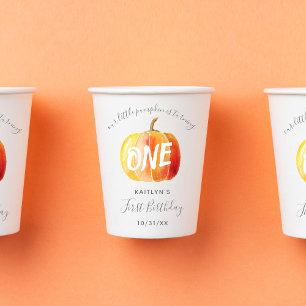 Little Pumpkin 1st Birthday Paper Cups