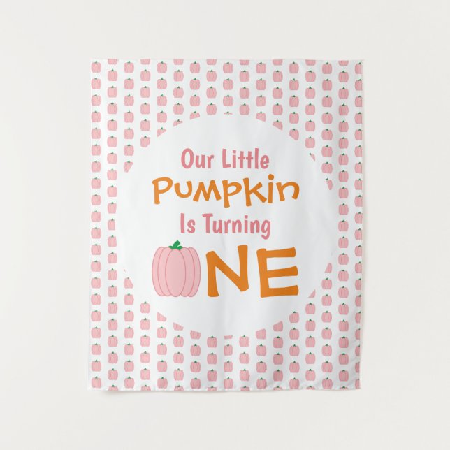 Little Pumpkin 1st Birthday Tapestry (Front)