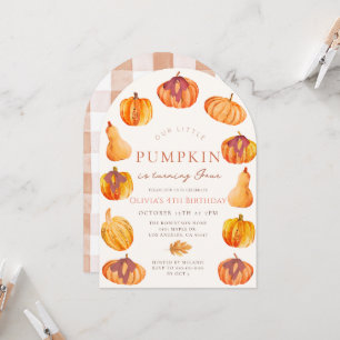 Little Pumpkin Arch Girl Any Age Birthday Invitation