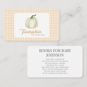 Little Pumpkin Autumn Baby Shower Books For Baby Enclosure Card