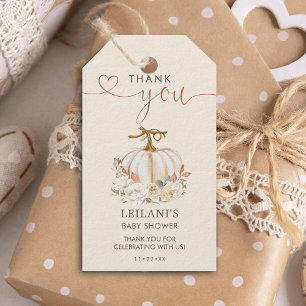 Little Pumpkin Autumn Baby Shower Favour Gift Tags