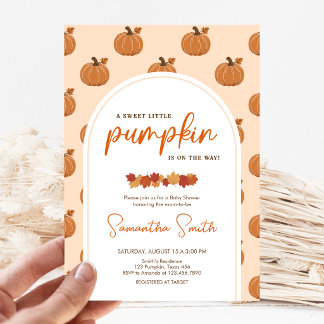 Little Pumpkin Autumn Baby Shower Invitation