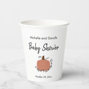 Little Pumpkin Autumn Baby Shower  Paper Cups