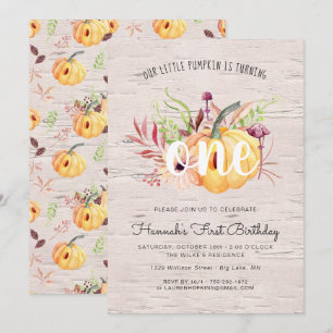 Little Pumpkin Autumn Birthday Party Invitation