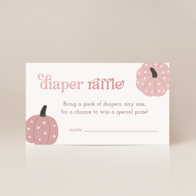Little Pumpkin Autumn Diaper Raffle Baby Shower  Enclosure Card (Creator Uploaded)