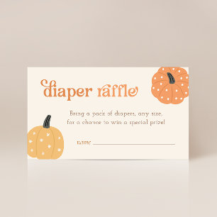 Little Pumpkin Autumn Diaper Raffle Baby Shower  Enclosure Card