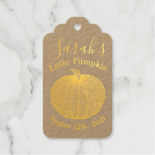 Little Pumpkin Autumn Fall Baby Shower Favour Gift Tags