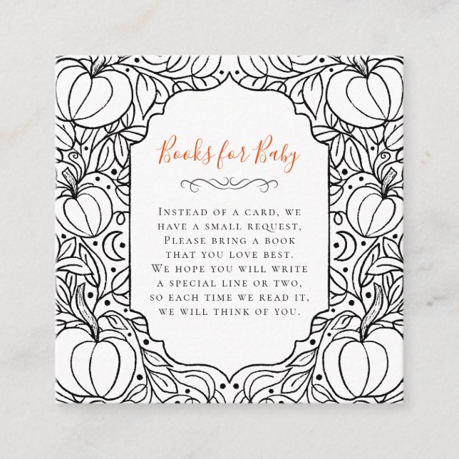 Little Pumpkin Autumn Fall Halloween Baby Shower Enclosure Card (Front)