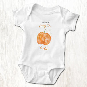 Little Pumpkin Autumn Fall Personalized Baby Bodysuit
