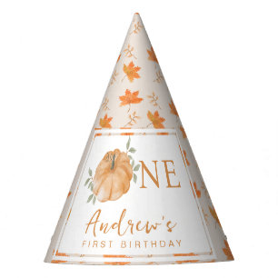Little Pumpkin Autumn Leaf Fall First 1st Birthday Party Hat