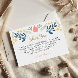 Little Pumpkin Autumn Leaves Baby Shower Thank You Card