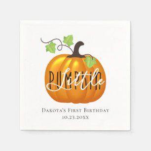 Little Pumpkin Autumn Neutral First Birthday Party Napkin