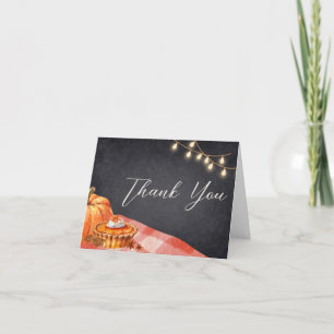 Little Pumpkin Autumn Picnic Baby Shower Thank You Card