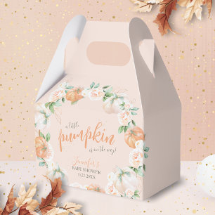 Little Pumpkin Autumn Watercolor Gold Baby Shower Favour Box