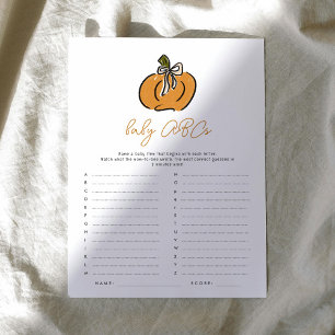 Little Pumpkin Baby ABCs Baby Shower Game 