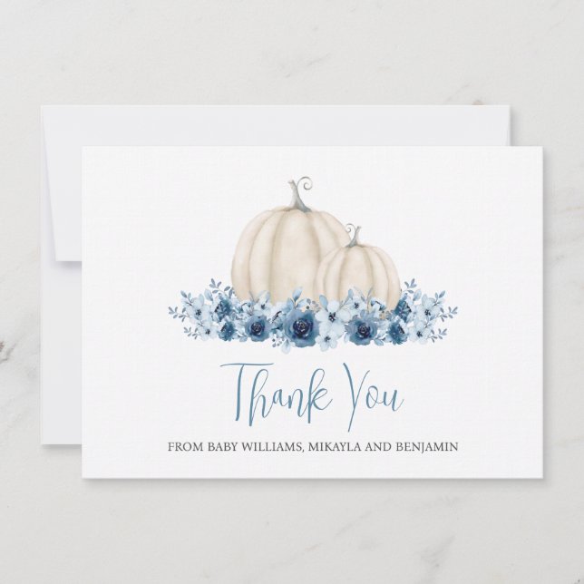 Little Pumpkin Baby Boy Baby Shower Thank You  (Front)