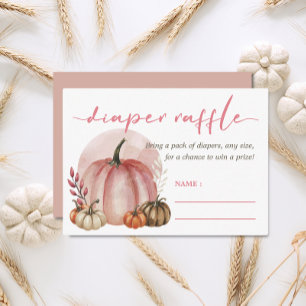 Little Pumpkin Baby Girl Pink Shower Diaper Raffle Enclosure Card