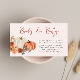 Little Pumpkin Baby Girl Shower Books For Baby Enclosure Card