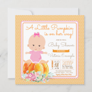 Little Pumpkin Baby Girl Shower Invitation