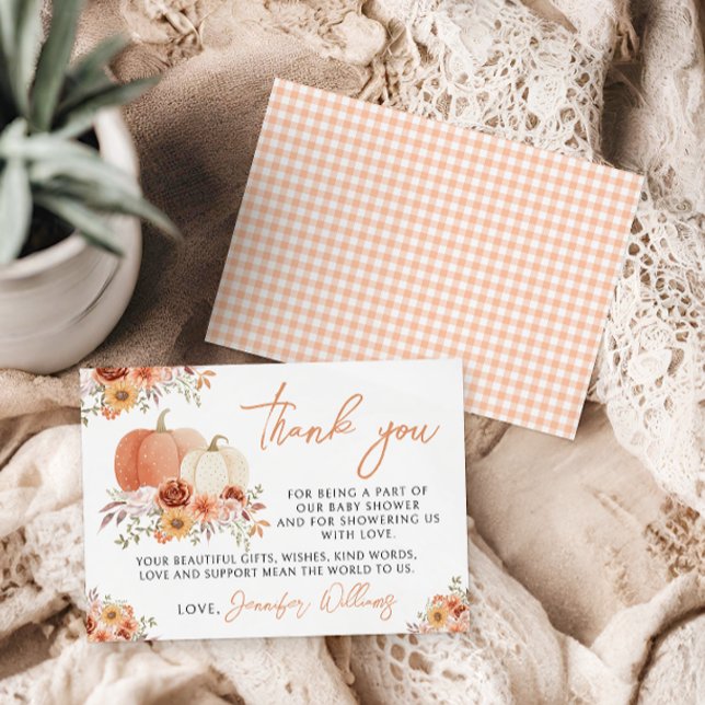 Little Pumpkin Baby Girl Shower Thank you card (Creator Uploaded)