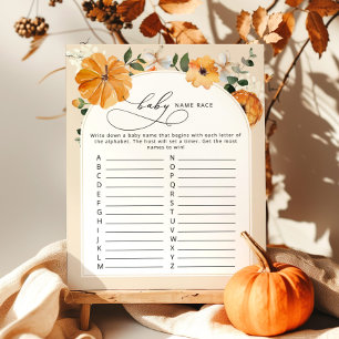 Little pumpkin baby name race game