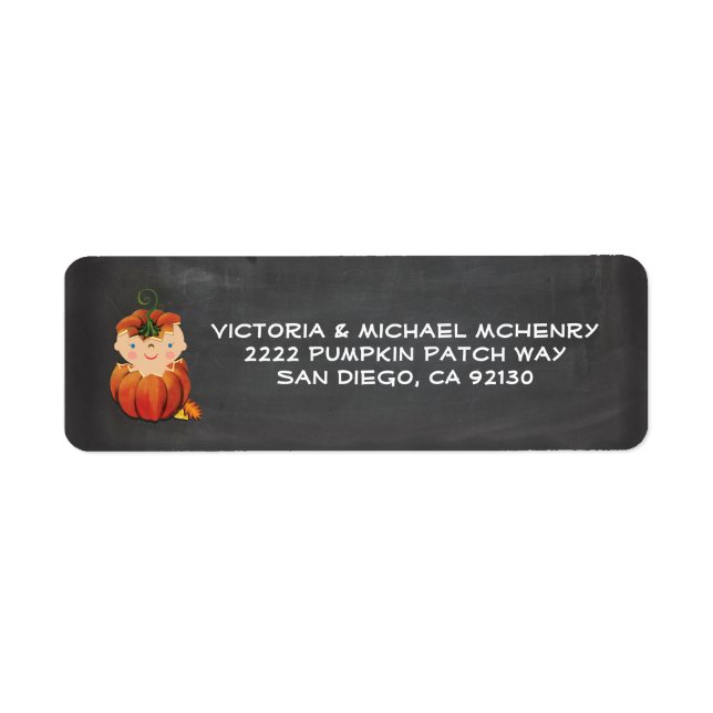 Little Pumpkin Baby Shower Address Label (Front)