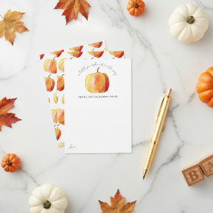 Little Pumpkin Baby Shower Advice Card