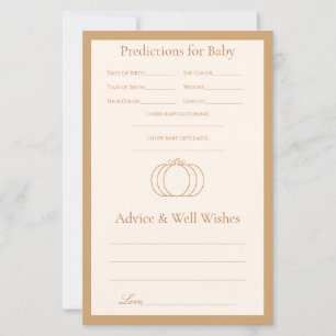 Little Pumpkin Baby Shower Advice/Predictions Game