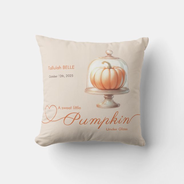 Little Pumpkin Baby Shower – Autumn Chic Cushion (Front)