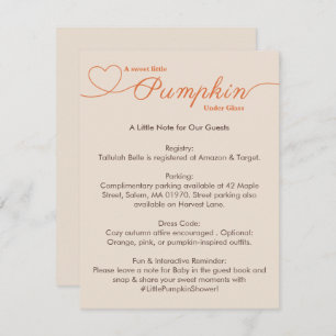 Little Pumpkin Baby Shower – Autumn Chic Enclosure Card