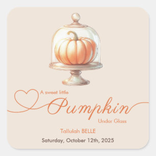 Little Pumpkin Baby Shower – Autumn Chic Square Sticker