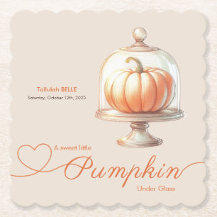 Little Pumpkin Baby Shower – Autumn Elegance Paper Coaster