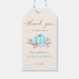 Little Pumpkin Baby Shower Blue Boy Gift Tags
