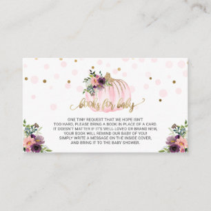 Little Pumpkin Baby Shower Books for Baby Enclosure Card