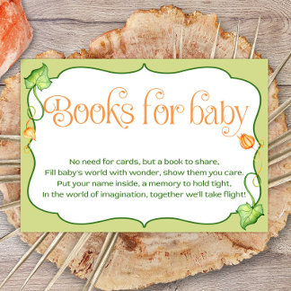 Little Pumpkin Baby Shower Books for Baby Enclosure Card