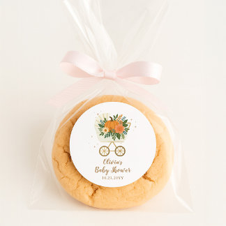 Little Pumpkin Baby Shower Classic Round Sticker