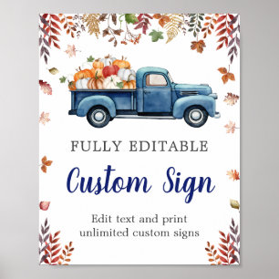 Little Pumpkin Baby Shower Custom Sign