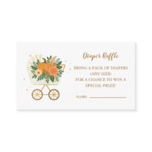 Little Pumpkin Baby Shower Diaper Raffle Card