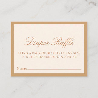 Little Pumpkin Baby Shower Diaper Raffle Card